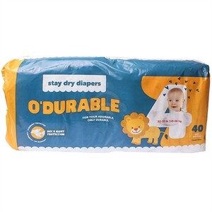 O'durable Diapers #4, 40 Ct