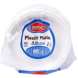 Plastico Plastic Plates, 9" 100 Ct