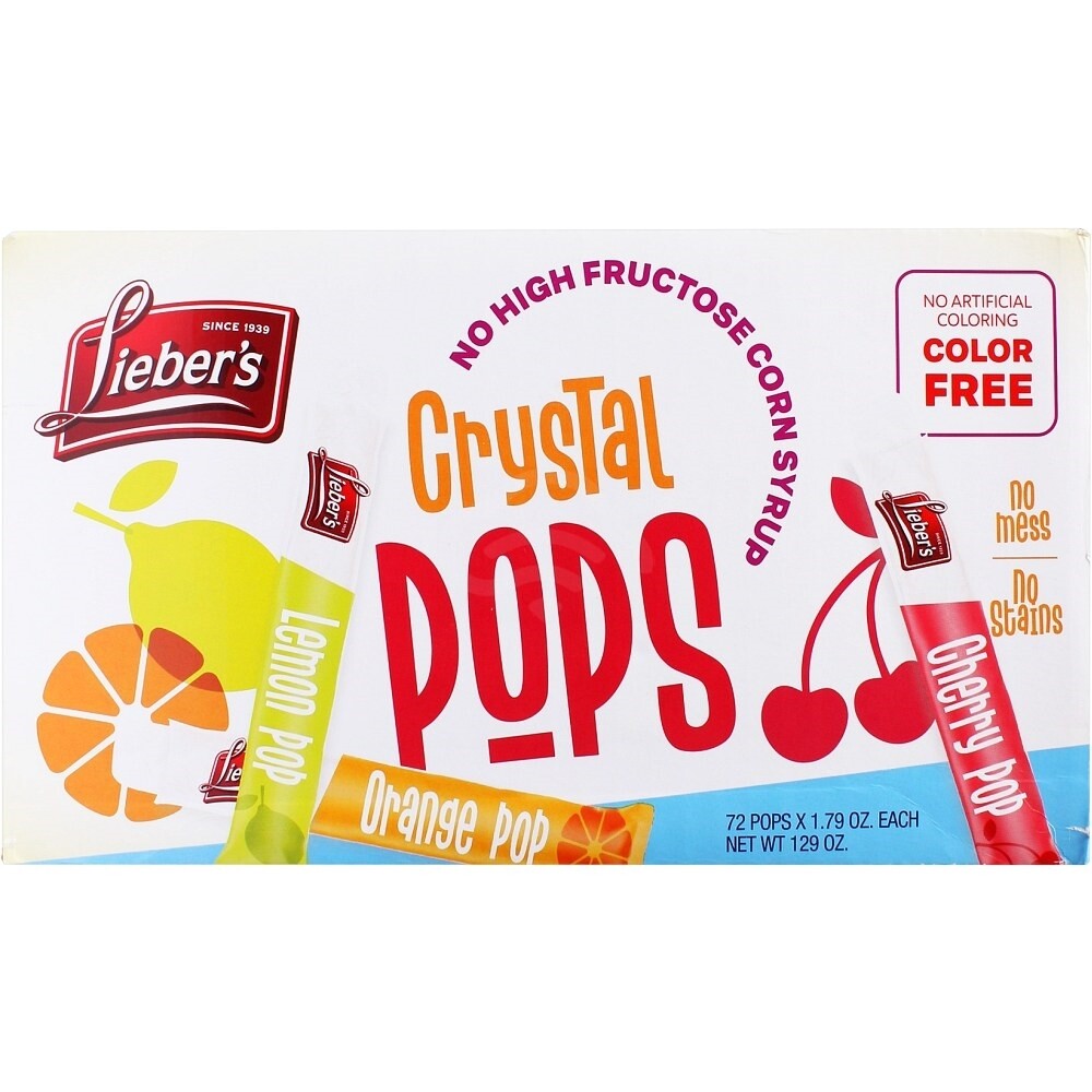 Lieber's Crystal Pops No Corn Syrup, 72 Ct | Aisle 9 Market