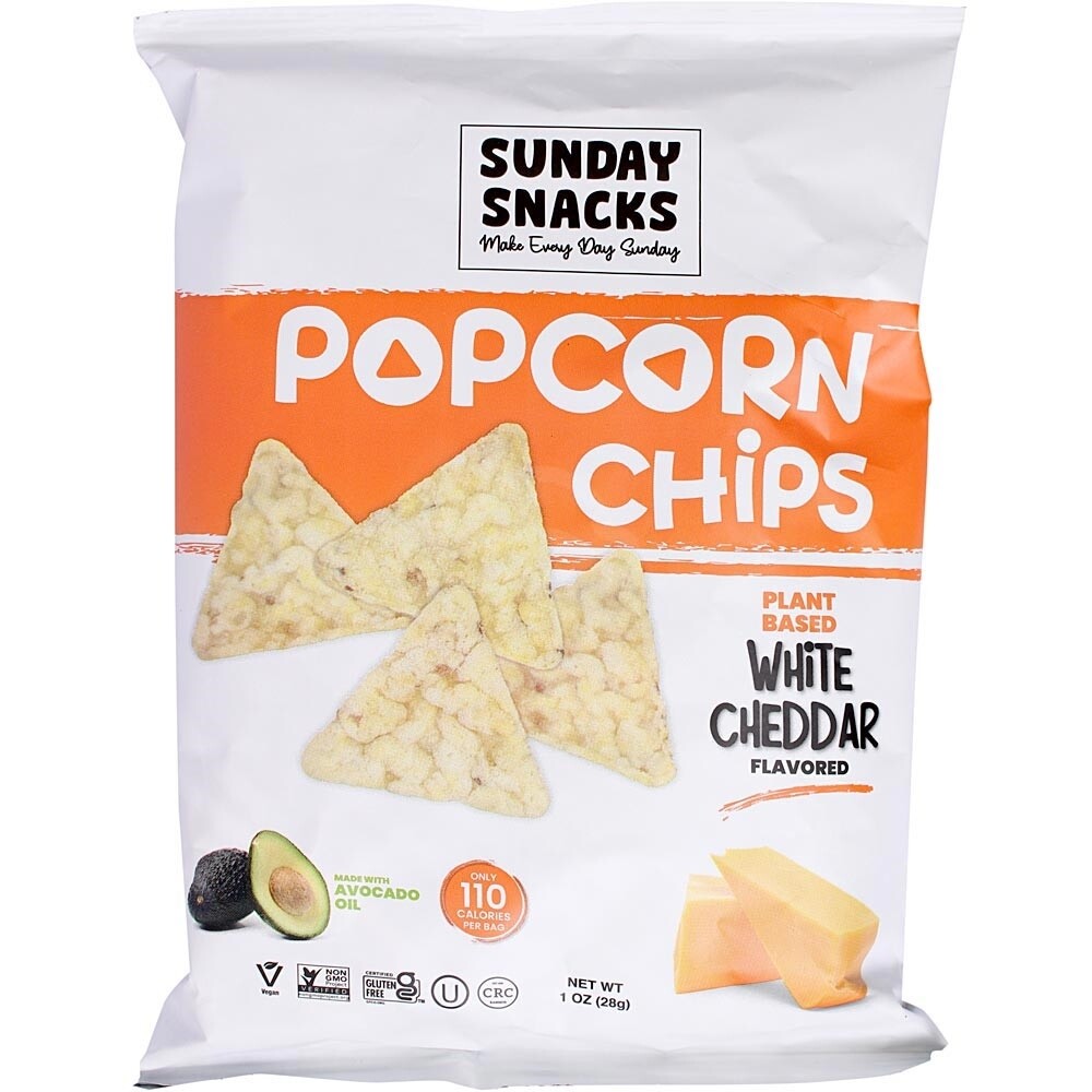 Sunday Snacks Vegan Cheddar Popcorn Chips, 1 Oz