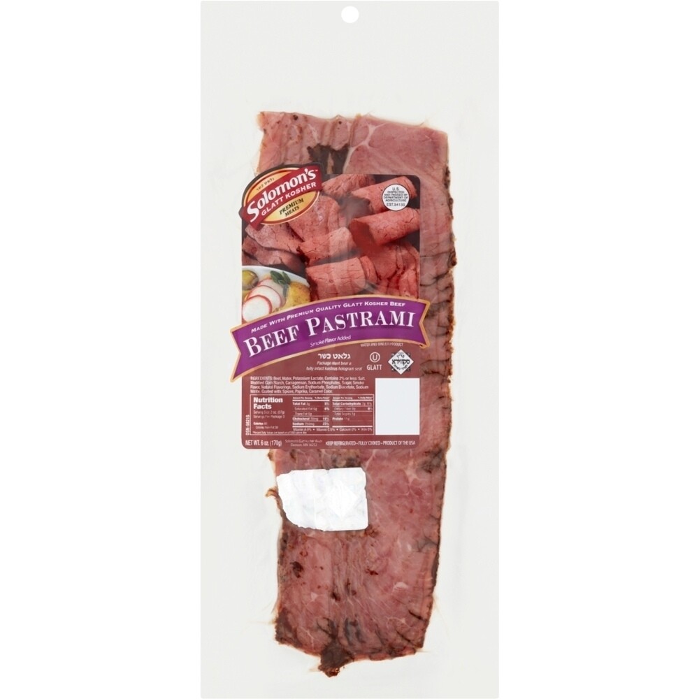 Solomon's Sliced Beef Pastrami, 6 Oz