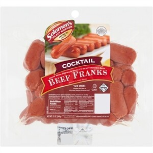 Solomon's Beef Cocktail Franks, 12 Oz