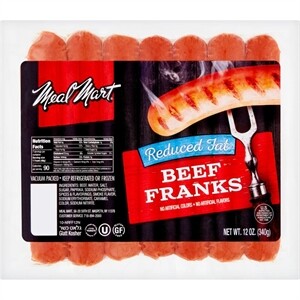 Meal Mart Beef Franks Reduced Fat, 12 Oz