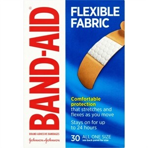 Bandaid Flexible Strips Fabric, 30 Ct