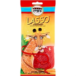 Paskesz Lasso Licorice Laces Strawberr, 3.5 Oz