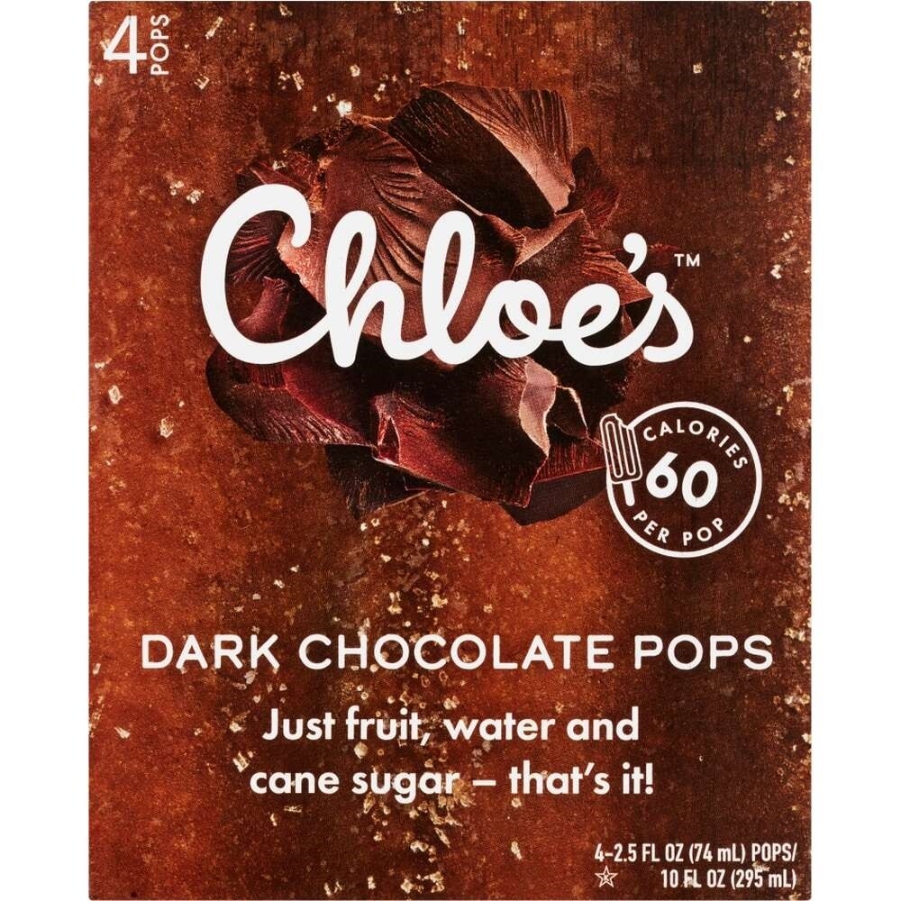 Chloe's Dark Chocolate Fruit Pops, 4 Pack, 10 Oz