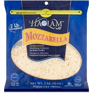 Haolam Shredded Mozzarella Cheese, 32 Oz
