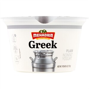 Yogurt Greek Mehadrin Plain, 6 Oz