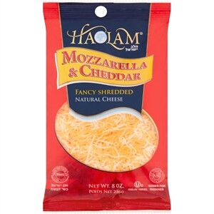 Haolam Mozzarella & Cheddar Shredded Cheese, 8 Oz