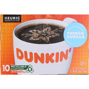 Dunkin Donuts French Vanilla K Cup, 10 Ct