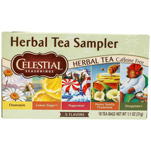 Celestial Seasonings Herbal Tea Sampler, 18 Tea Bags, 1 Oz