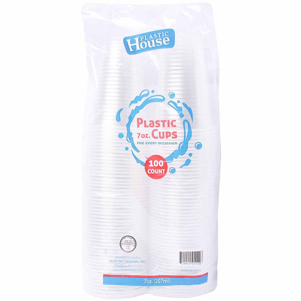 Plastic House 7 Oz Plastic Cups, 100 Ct