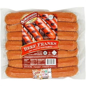 Solomon's Beef Franks, 12 Oz