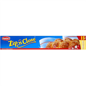 Plastico Challah Bags Zip N Close, 15 Pk