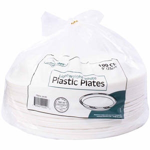 Dinner 9" Plastic Plates, 100 Ct