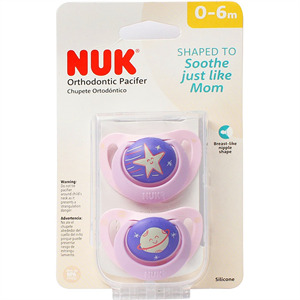 Nuk Pacifier 0-6M Girls, 2 Pk