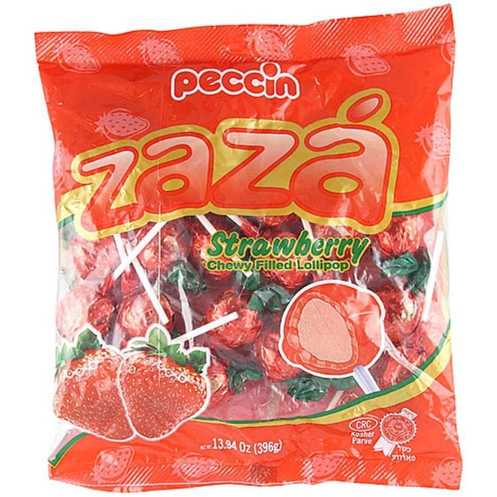 Peccin Zaza Strawberry Chewy Lollipop, 13.94 Oz