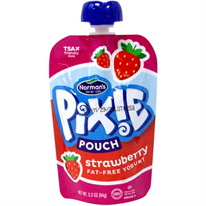 Norman's Pixie Pouch Strawberry Yogurt, 3.3 Oz