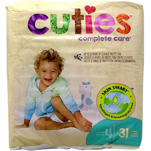 Cuties Diapers # 4, 31 Ct