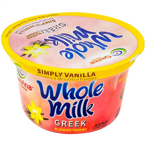 Gevina Whole Milk Greek Yogurt Vanilla, 5.3 Oz