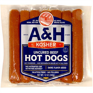 A&H Uncured Hot Dogs Beef Franks, 12 Oz