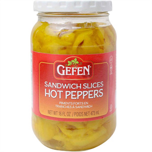 Gefen Sandwich Slices Hot Pepper, 16 Oz