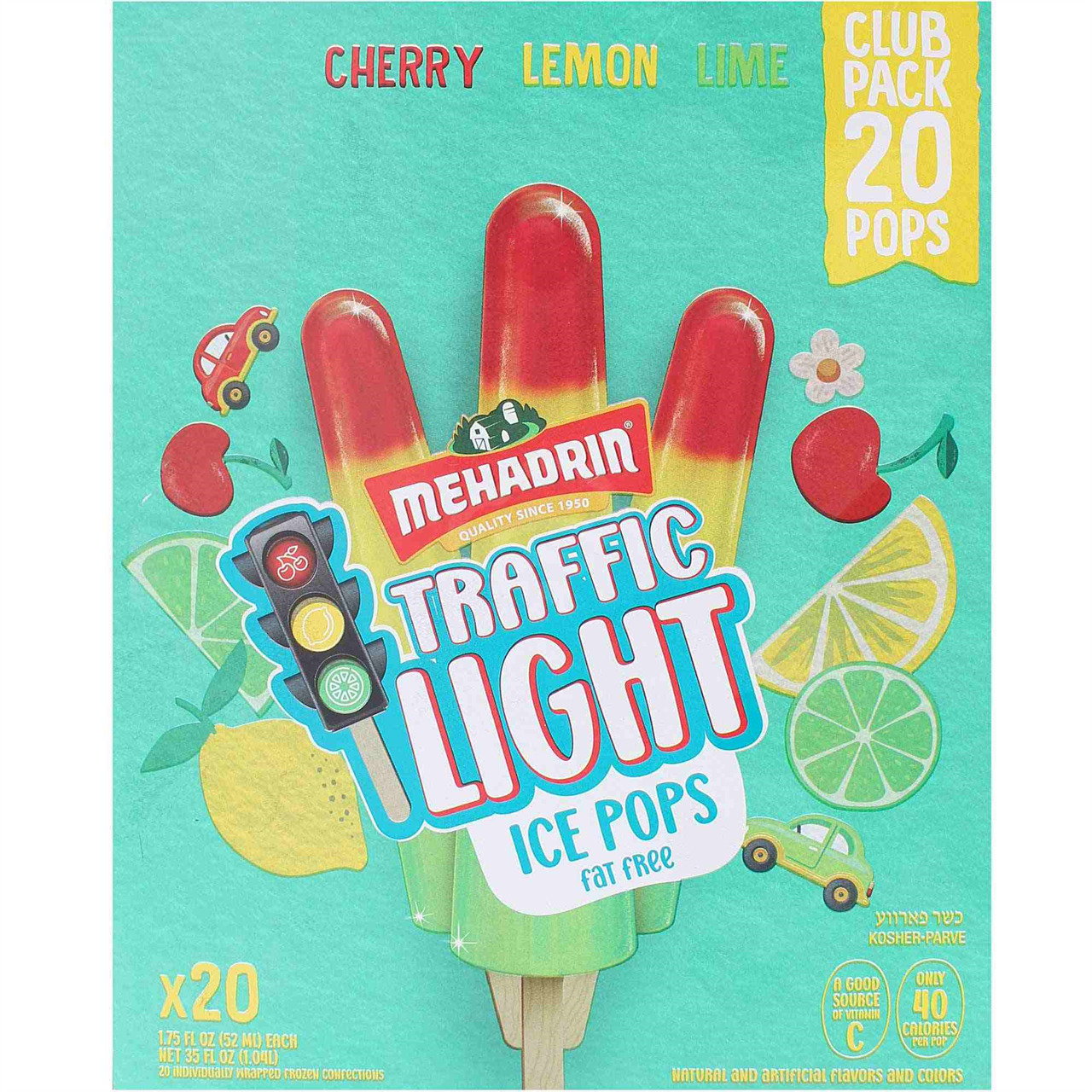 Mehadrin Red Light Green Light 123 Pops, 20 Ct