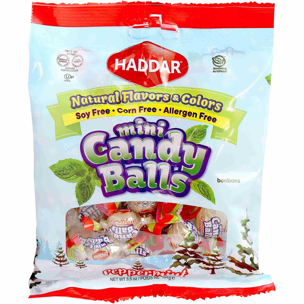 Haddar Mini Peppermint Candy Balls, 3.5 Oz