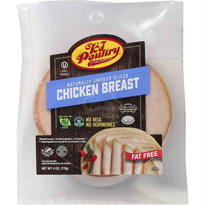 Kj Poultry Smoked Chicken Breast, 6 Oz
