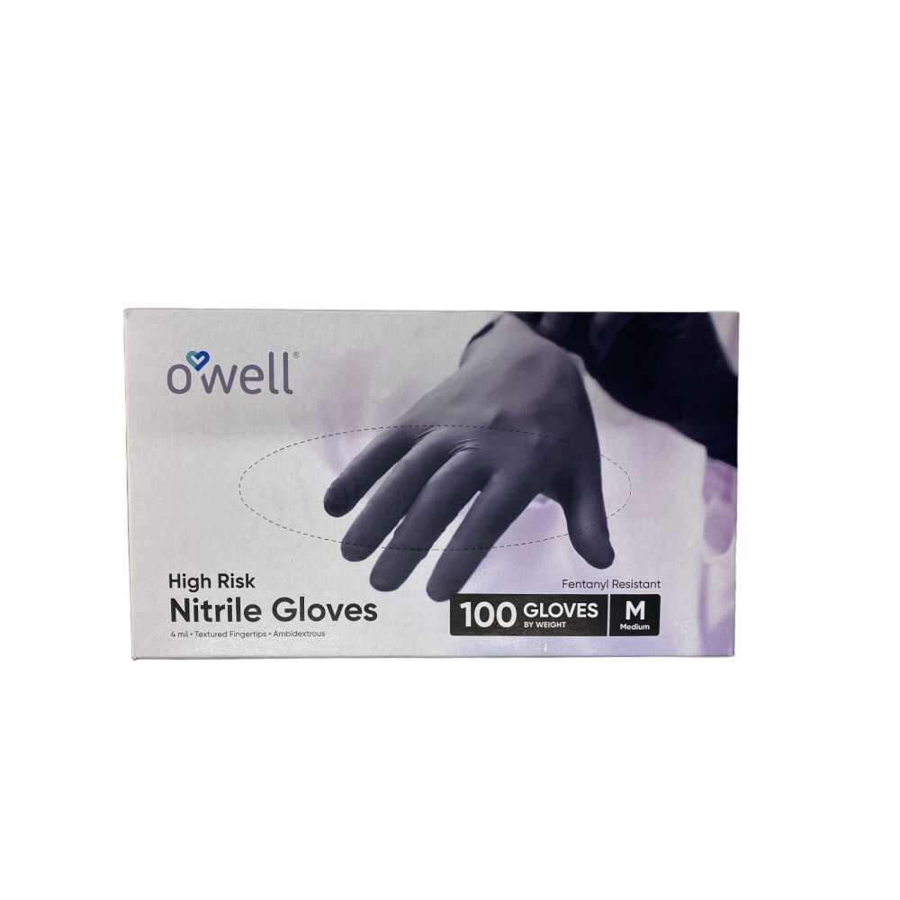 Owell Black Nitrile Gloves- Large, 100 Ct
