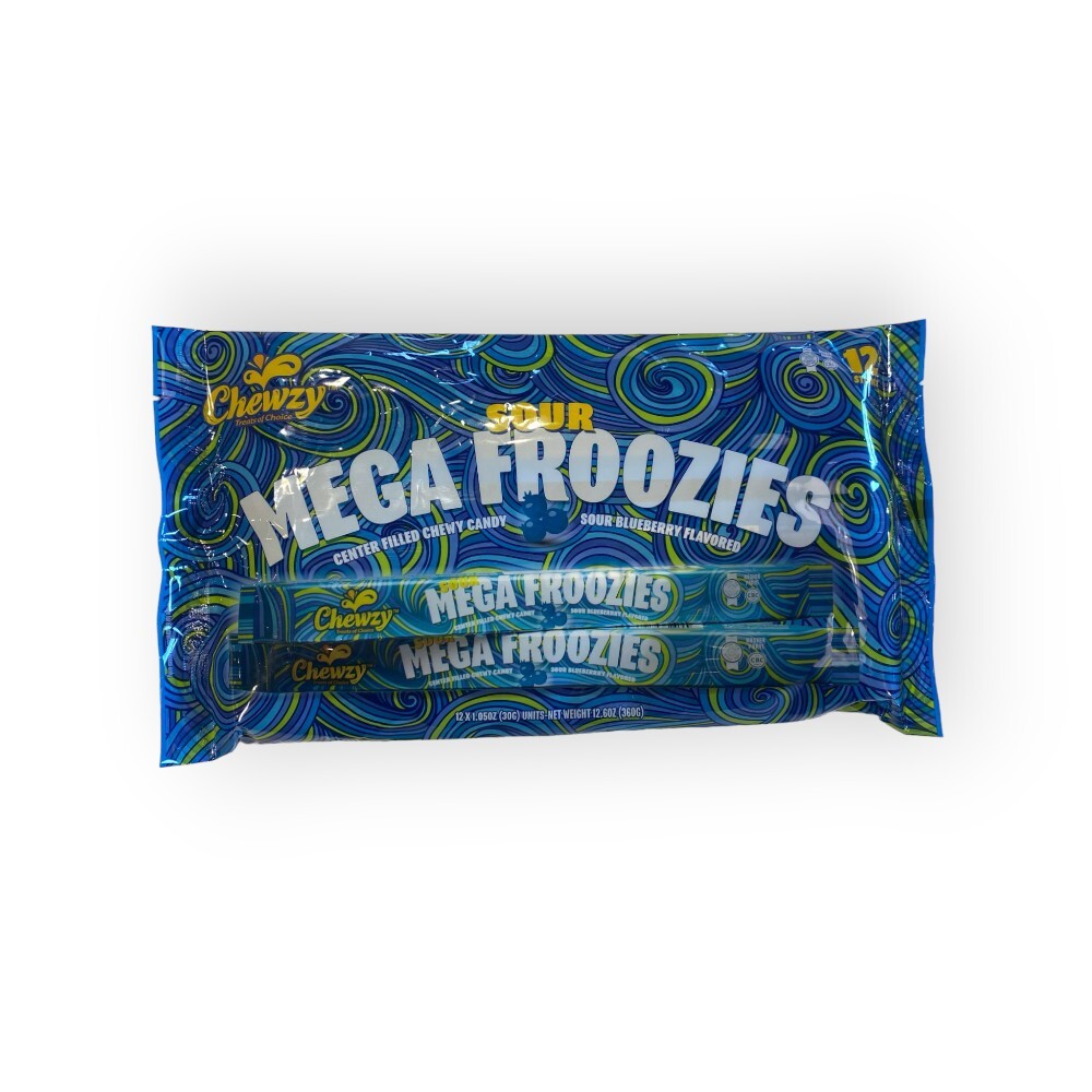 Chewzy Sour Mega Froozies-Blue Raspberry, 12 Ct