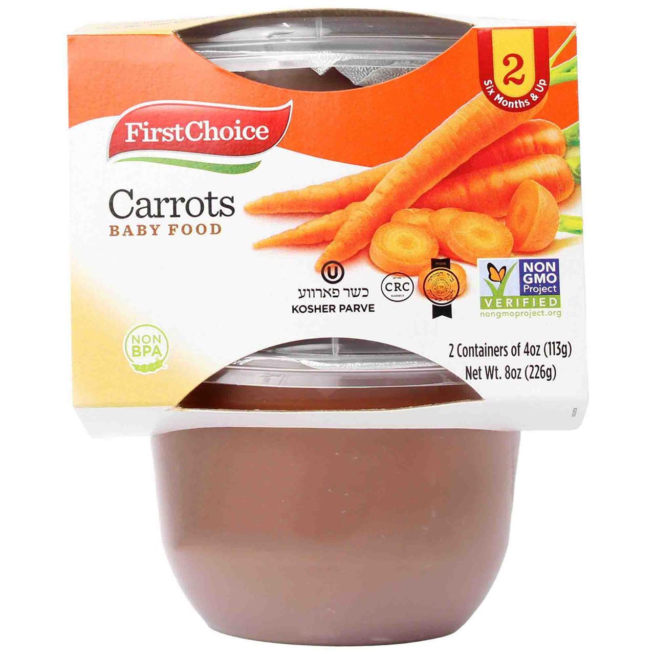 First Choice Carrots Baby Food, 2 Ct