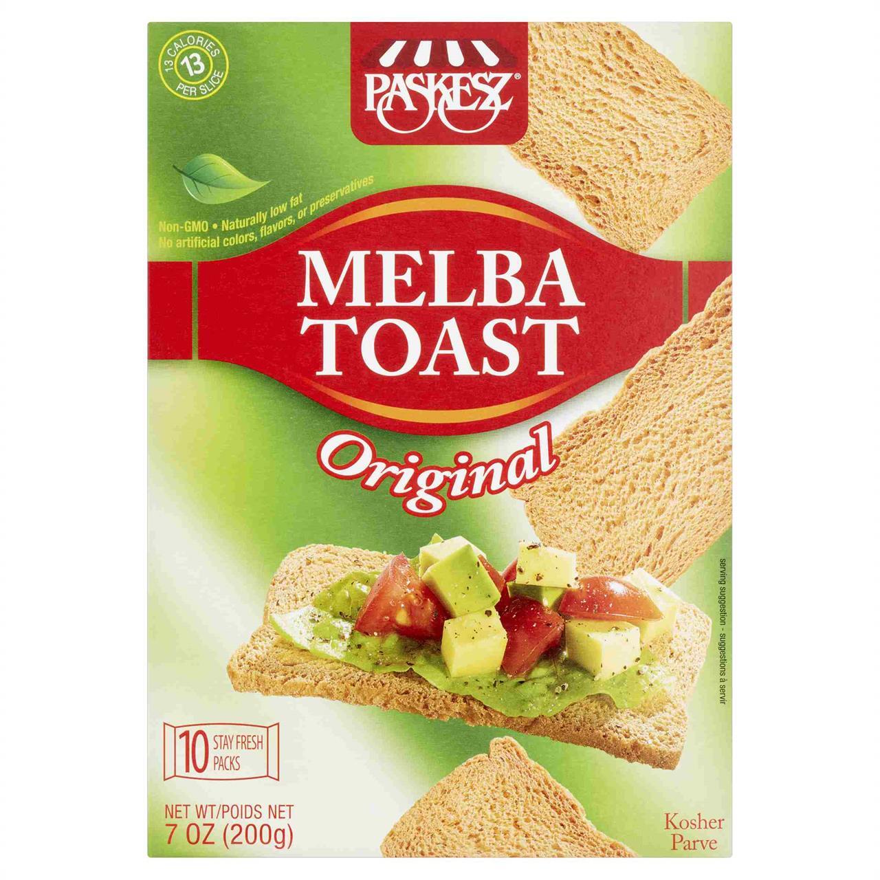 Paskesz Melba Toast Original, 10pk