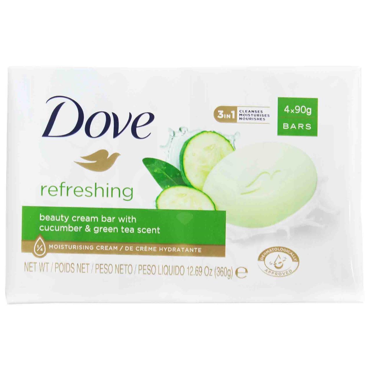 Dove Bar Soap Cucumber & Green, 4 Pk