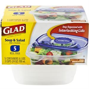 Gladware Soup & Salad Storage Container, 5 Pk