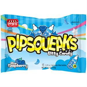 Paskesz Pipsqueaks Blue Bitty Candy Raspberry, 10 Pk