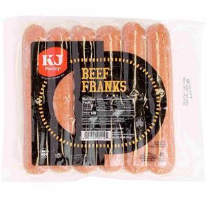 Kj Poultry Beef Franks, 12 Oz