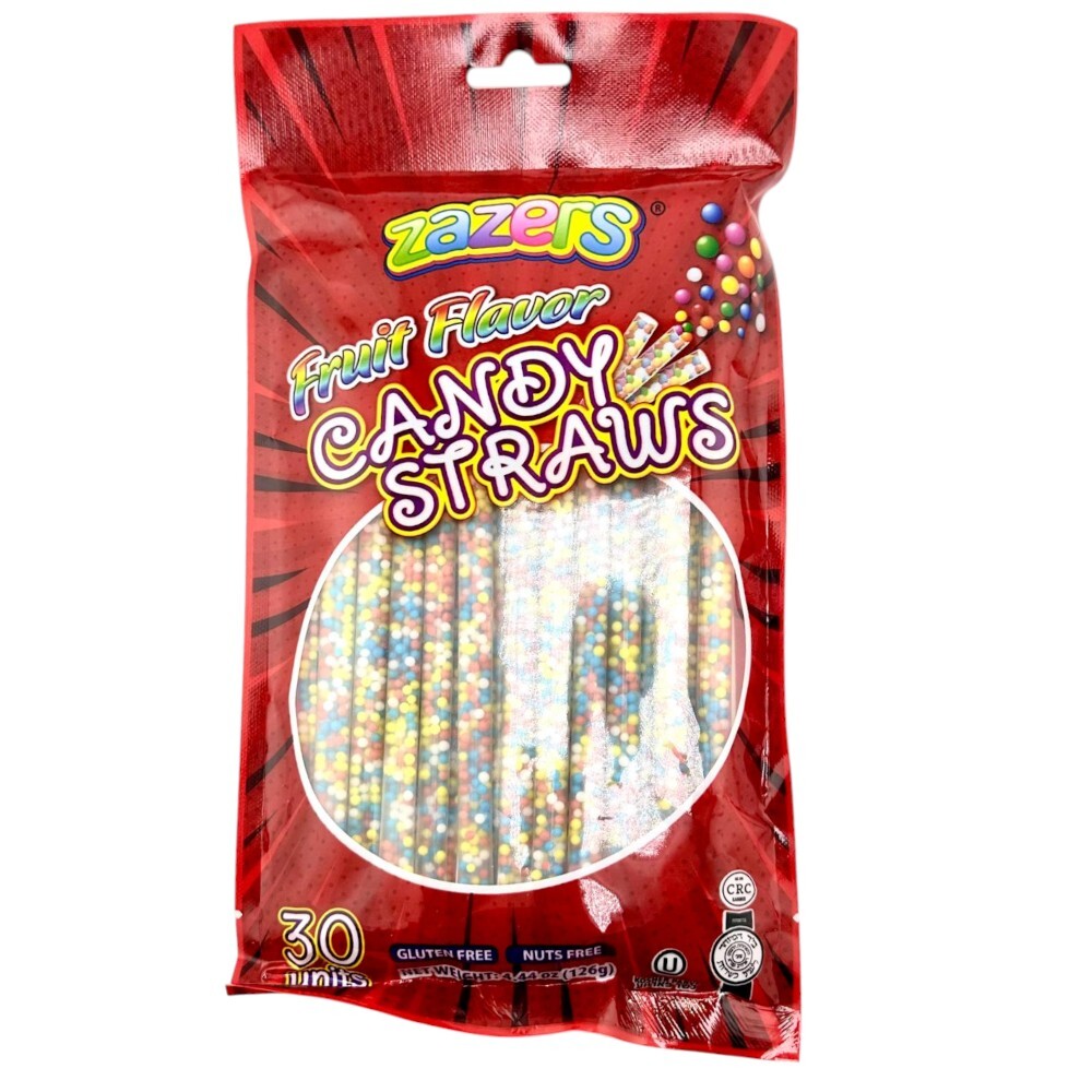 Zazers Candy Straws, Flavored, 4.44 Oz