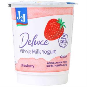 J&J Yogurt Deluxe Strawberry, 6 Oz
